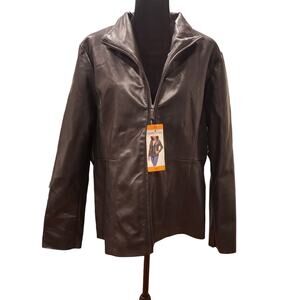 Kenneth Cole New York Black Faux Leather JacketSize XXL